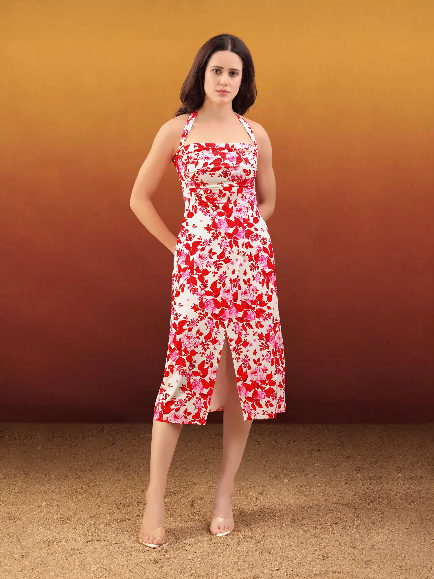 Floral Printed Pink Dress